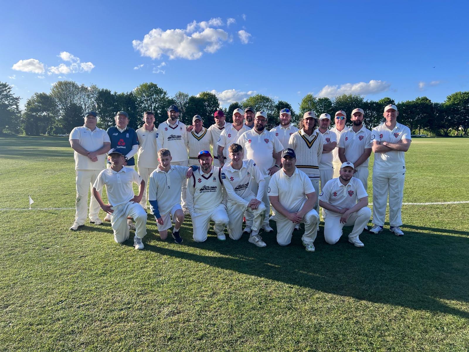 Cricket team at Heckington Pavilion